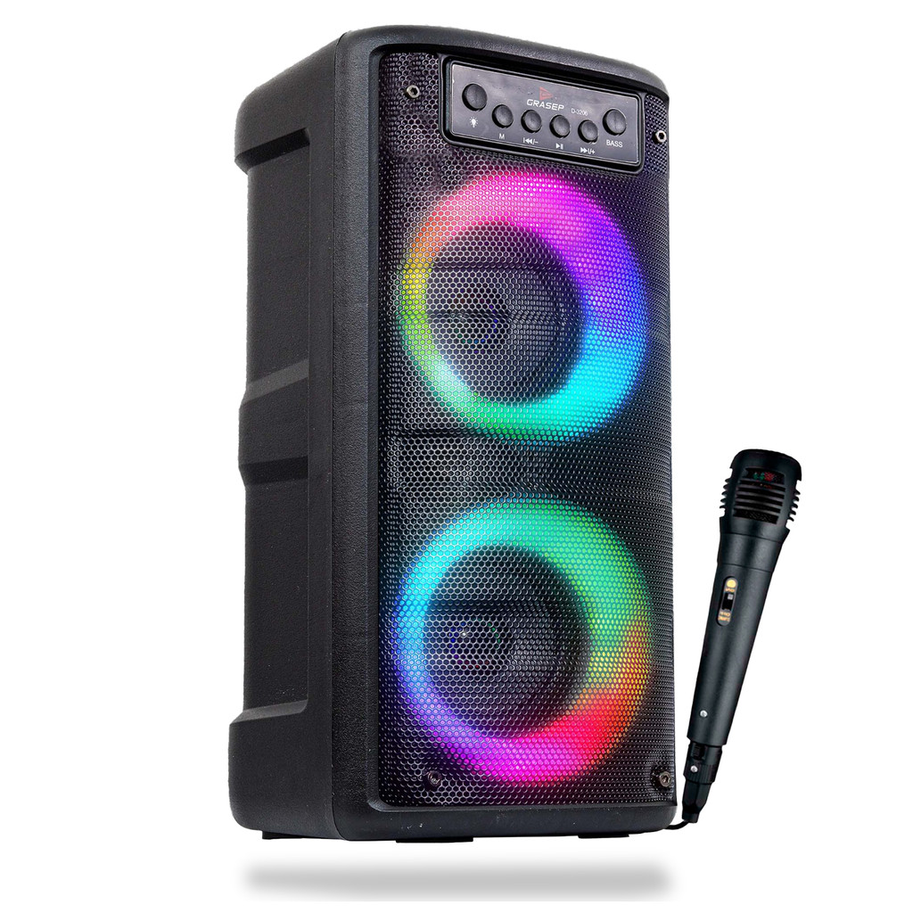 Caixa de Som Bluetooth LED RGB PartyBox Wireless Subwoofer Karaokê Com Microfone — foto 4