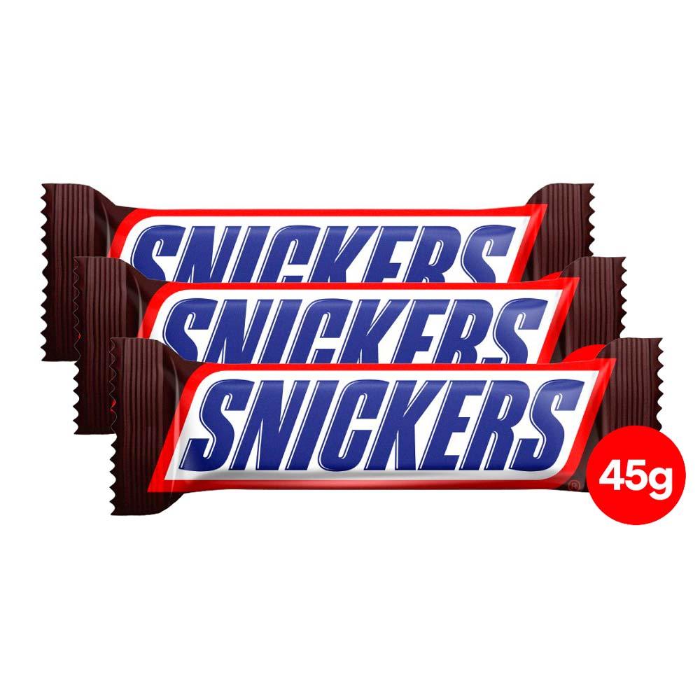 Kit 3 Chocolate Snickers Original 45g