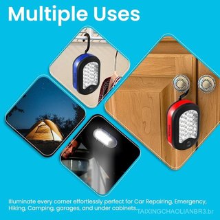 AlltroLite Conjunto de 3 Luzes de Trabalho LED |   Lanterna de Trabalho Magnética Portátil com Gancho Rotativo, Base Mag