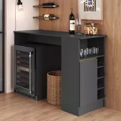 Bancada Balcão/Mesa Ilha de Cozinha Gourmet com Adega e 1 Porta 140cm Atenas Fidelitá Chumbo