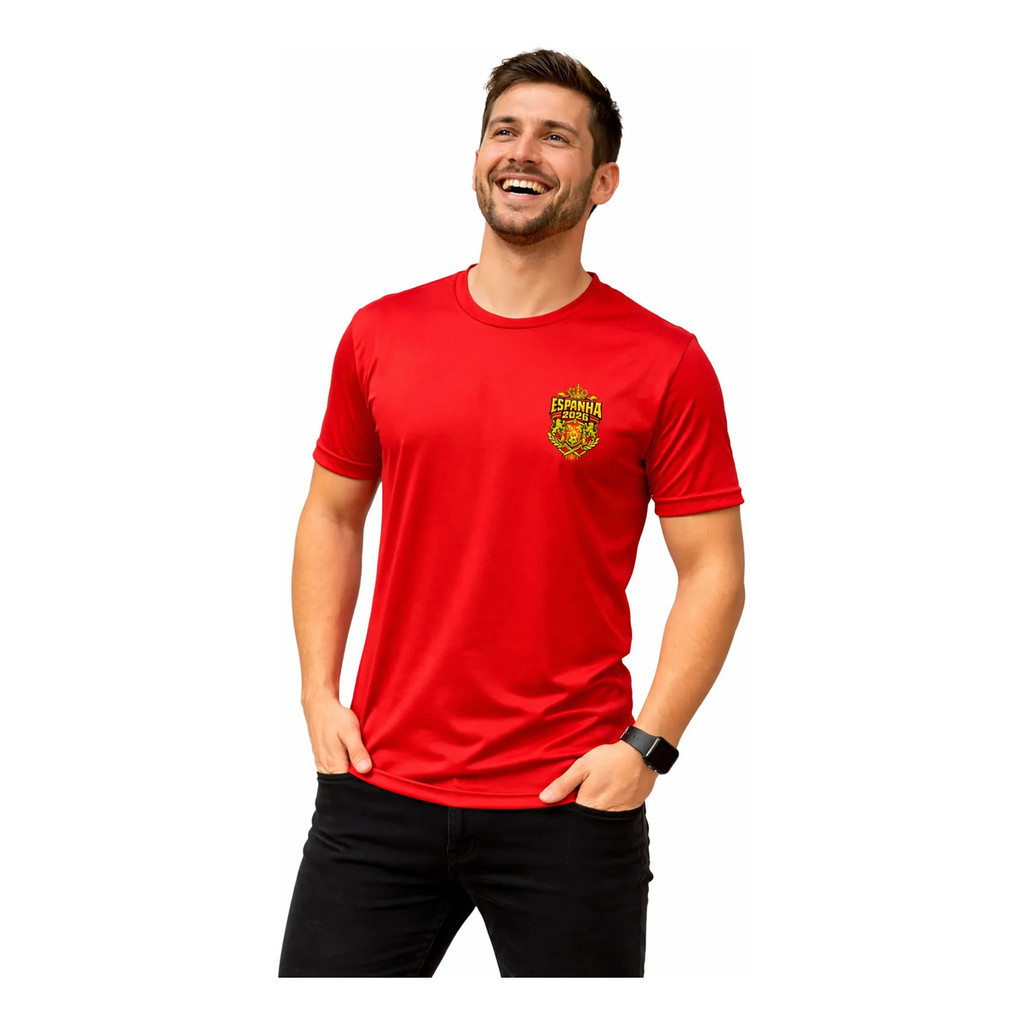 Camiseta Espanha Campeã Campeão Copa do Muno de Futebol 2026 World Cup  Masculina Torcida Esportiva  Copa Envio Imediato