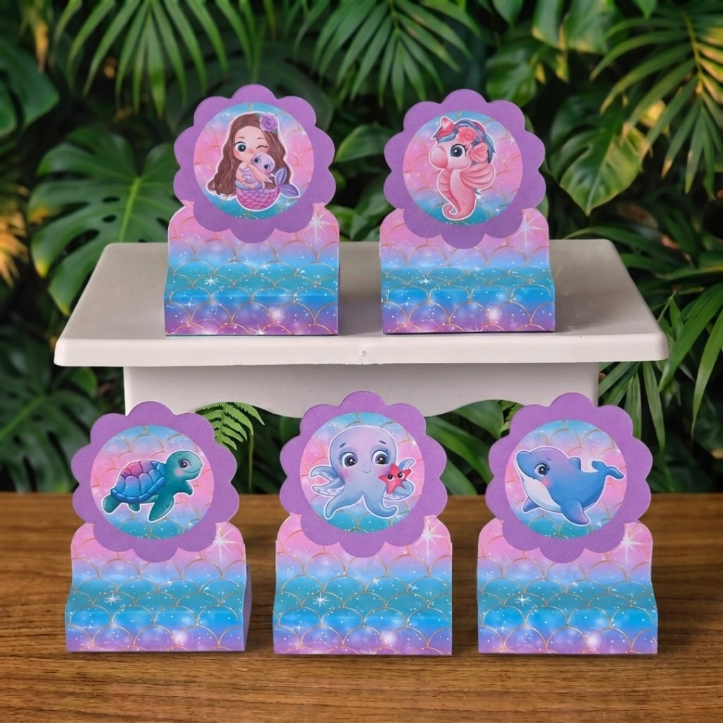 Porta Bis duplo SEREIA - FUNDO DO MAR lembrancinhas personalizadas para aniversario infantil decoração mimos