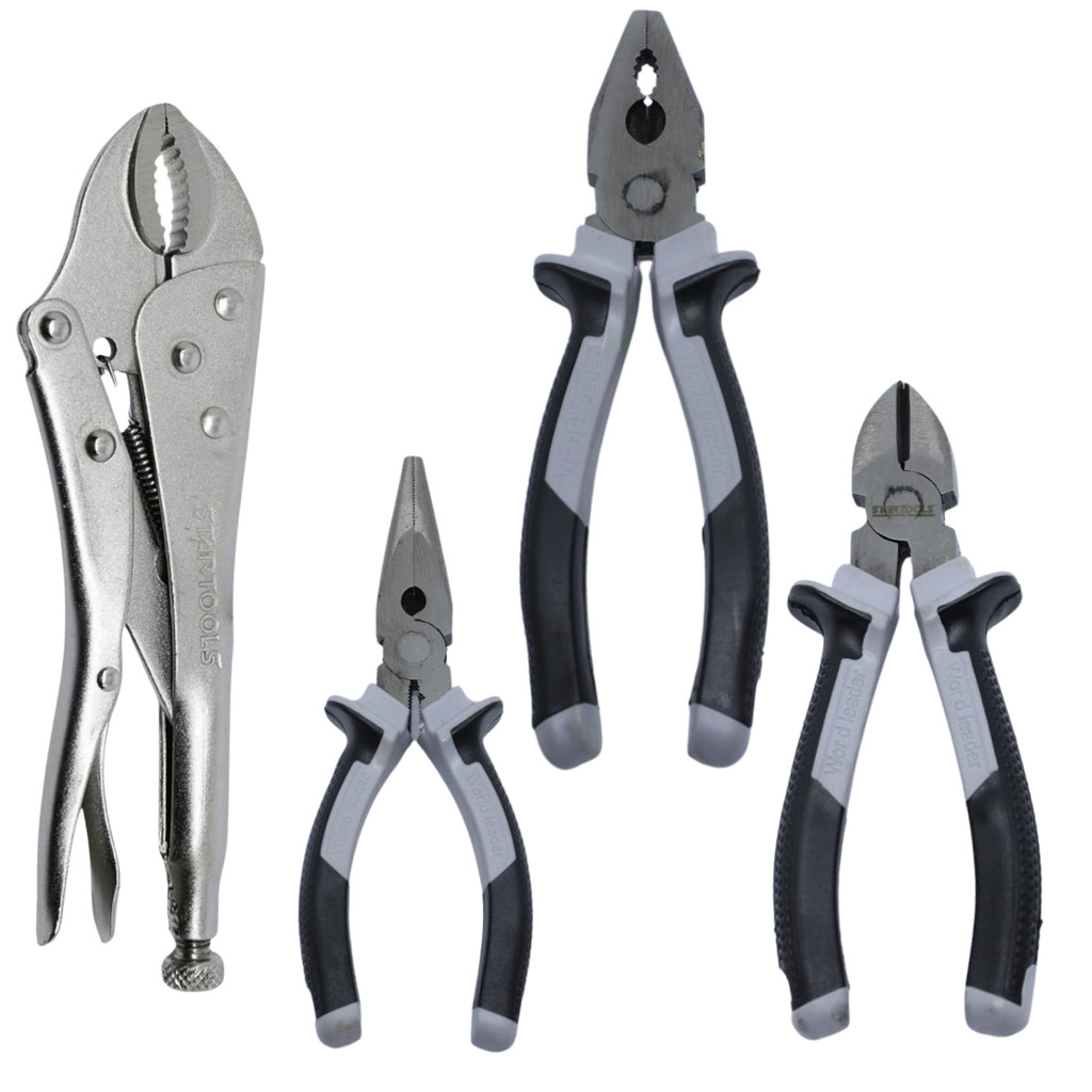 Kit Jogo 4 Alicates Utilidades Variadas Universal Corte Bico