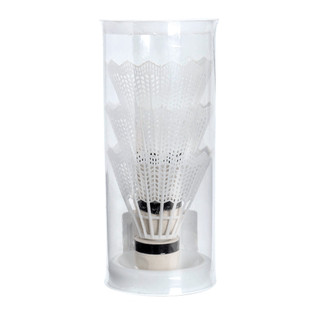 Peteca de Badminton em Nylon Branco - Tubo com 3 Unidades - SS Esportes - Ponteira de Espuma