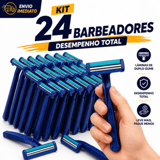 Kit 24 Barbeadores Descartáveis Masculino e Feminino com Fita Lubrificante Barbear Suave e Preciso Uso Diário e Íntimo