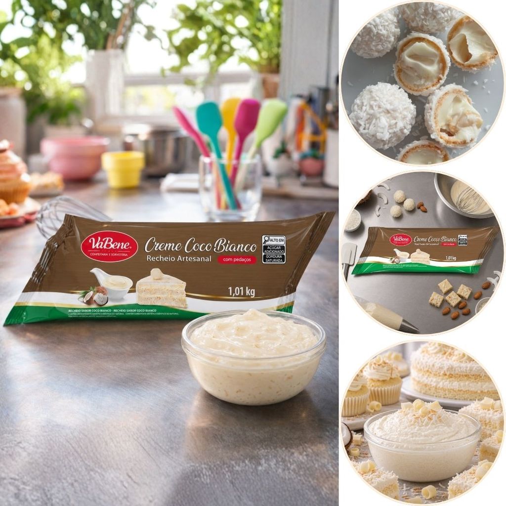 1~2 KG RECHEIO ARTESANAL CREME COCCO BIANCO VABENE ALIMENTO (CHOCO)