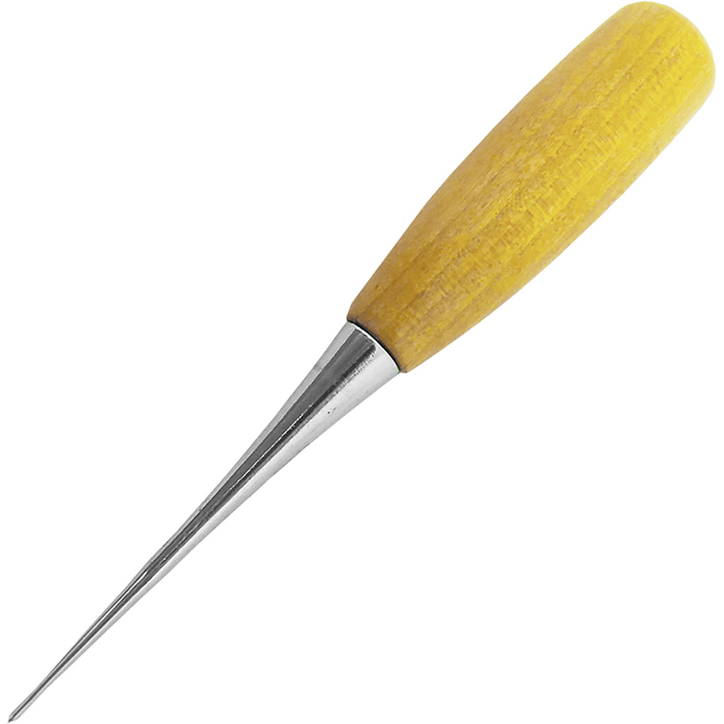 2 Furadores Agulhao Manual Cabo Madeira Cartonagem Patchwork kit
