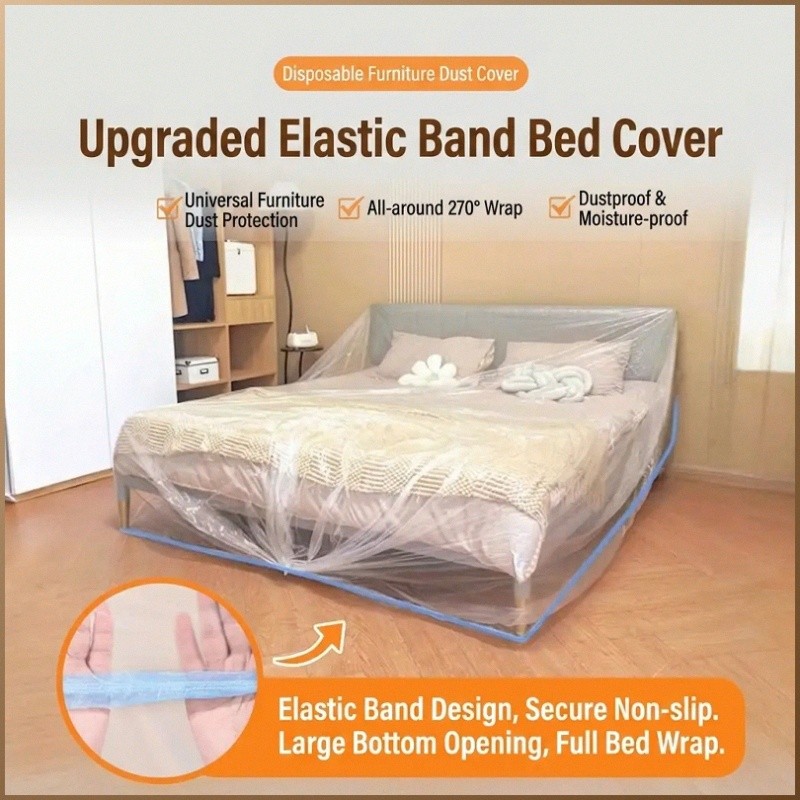 [100% Waterproof & Stainproof] Extra Large Thickened Drawstring Dust Cover/Dust Cover/Waterproof Furniture Cover/Univers