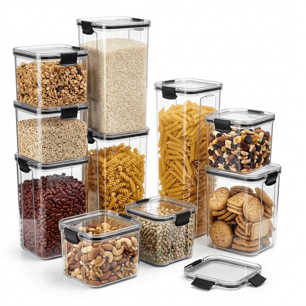 Kit Potes Herméticos Porta Mantimentos para cozinha 10 un Bumper