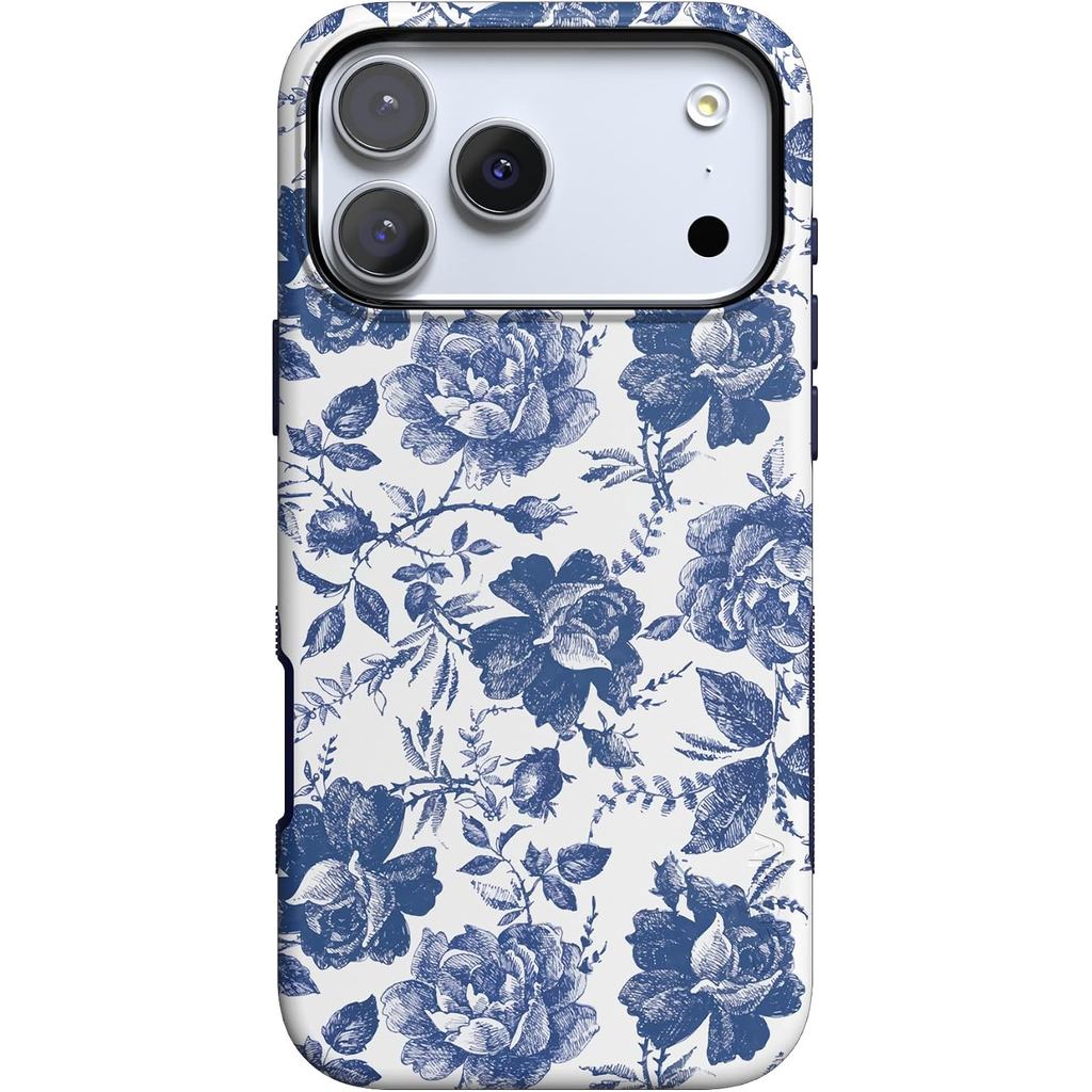 Capa Casely para iPhone 17 Pro Max |   Rosa à Fama |   Rosa Azul e Branca Floral
