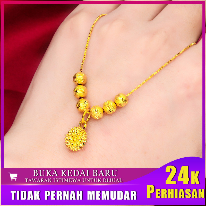 Vietnam areia ouro senhoras durian colar moda feminina areia ouro ábaco corrente Universal durian colar jóias K ouro