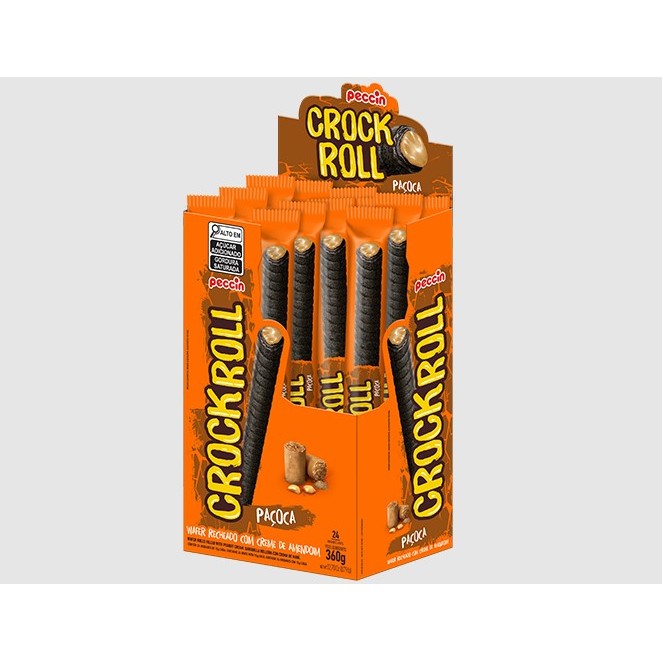 Chocolate Crock Roll Paçoca Peccin Com 24 Unidades De 15g