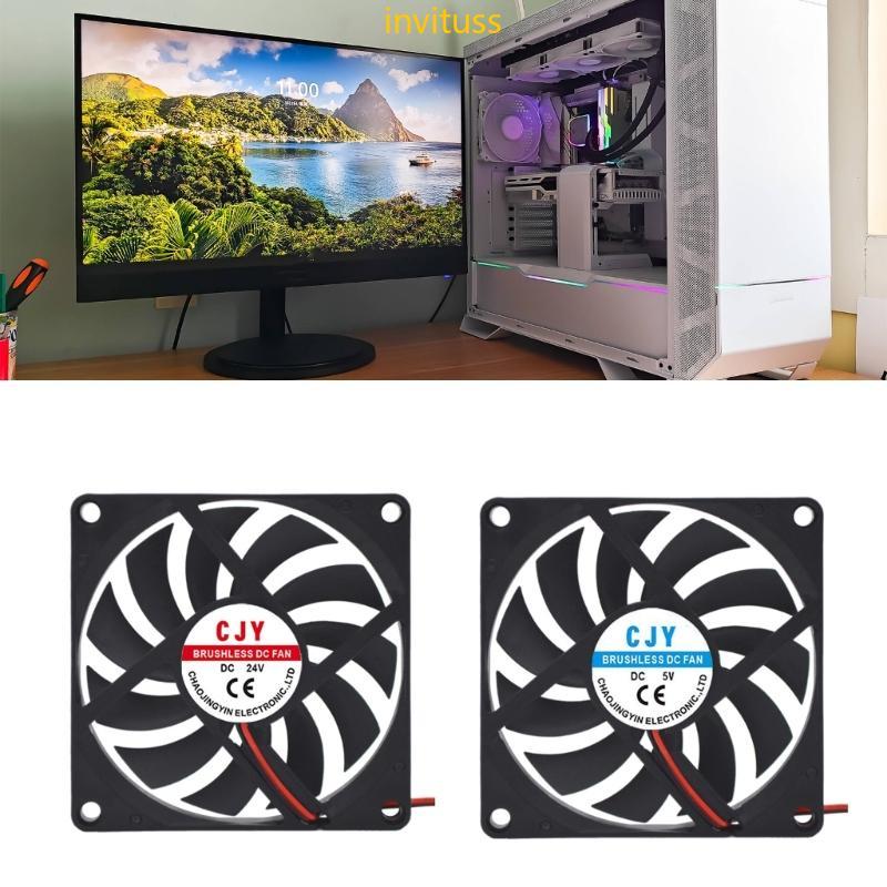 Inv 80mm 5V 24V Silencioso Ventilador Computador PC Para Caso GPU CPU Refrigeração Radiador Acessórios