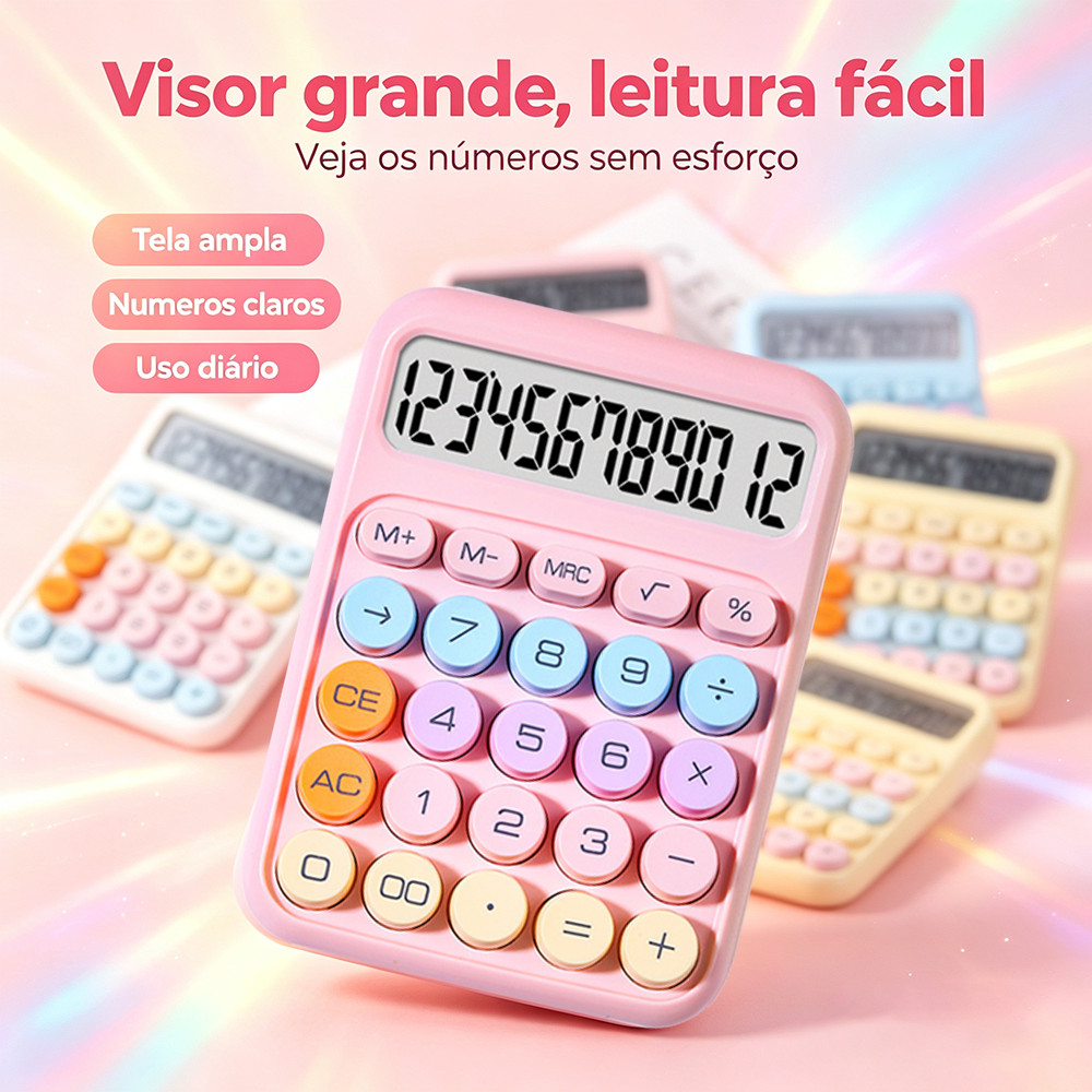 🎨 Calculadora Cores Morandi 12 Dígitos | Versão Padrão E Solar Para Estudos E Trabalho