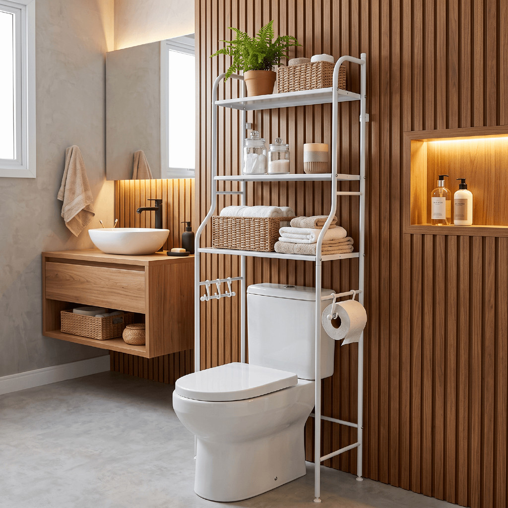Prateleira Rack Resistente Organizador Multiuso Lavanderia Banheiro Vaso Sanitár