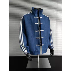 Jaqueta Masculina HJQH com Gola em Patchwork, Estilo Casual Moderno e Elegante, Manga Longa, para Jovens Homens M5UV HBZ