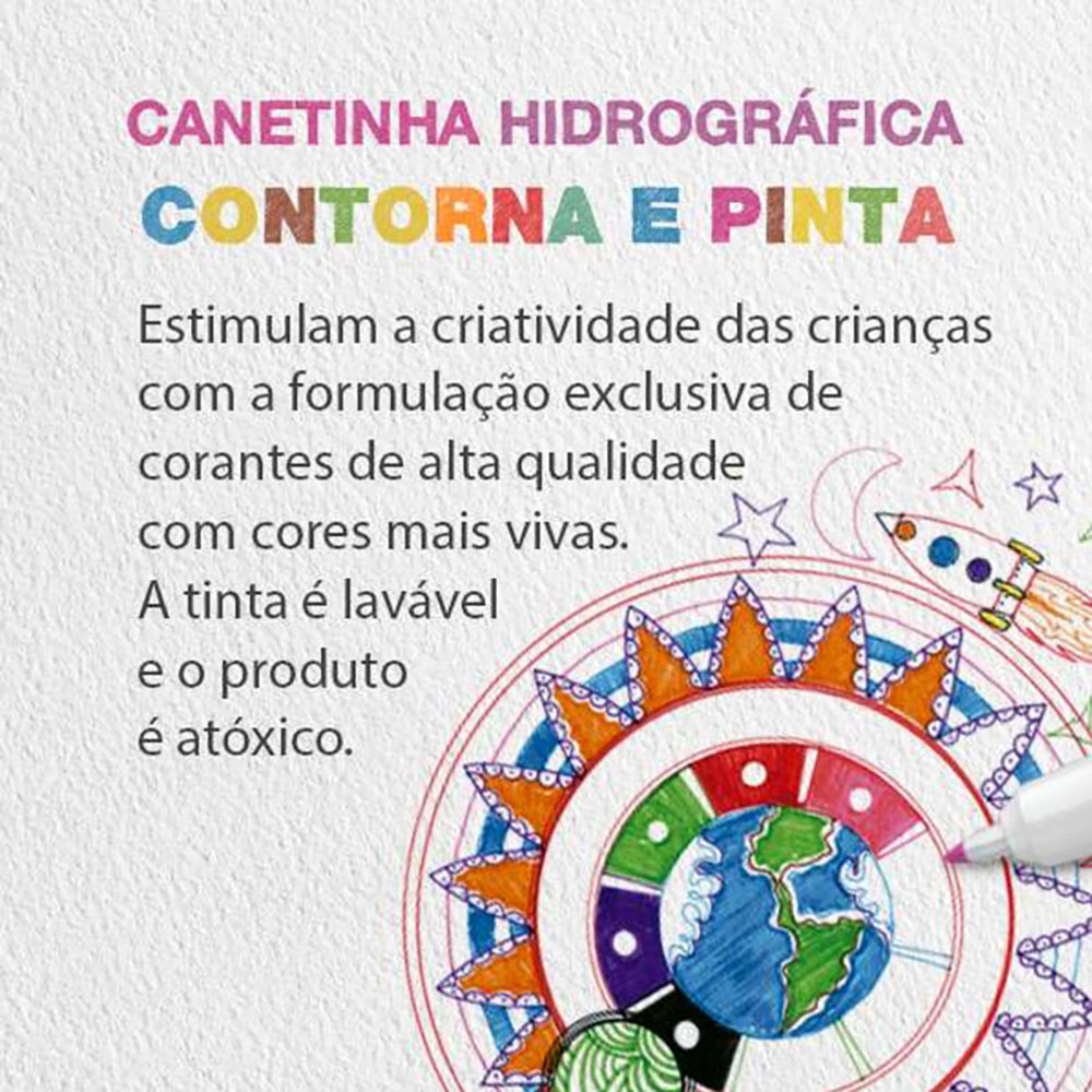 Caneta hidrográfica Contorna e Pinta duas pontas 10 cores 150110DUO/550911 Faber-Castell · foto 2