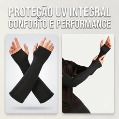 Manguito Uv50 + Proteção Solar Motociclista Pescaria Caminhada Bike