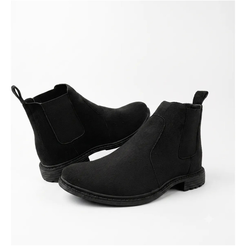 Bota Chelsea Feminina Masculina Camurça Sintética Solado Borracha Antiderrapante Sem Cadarço