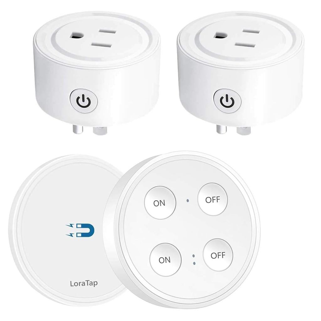 Tomada com Controle Remoto LoraTap Mini: Alcance de 200m — Interruptor de Luz Sem Fio para Eletrodomésticos — Sem Fiação