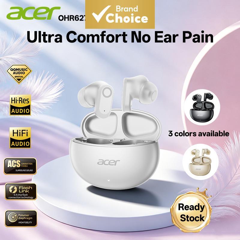 Fones de ouvido Acer OHR627 TWS Bluetooth IPX5, resistentes ao suor, duráveis, com microfone integrado para chamadas,