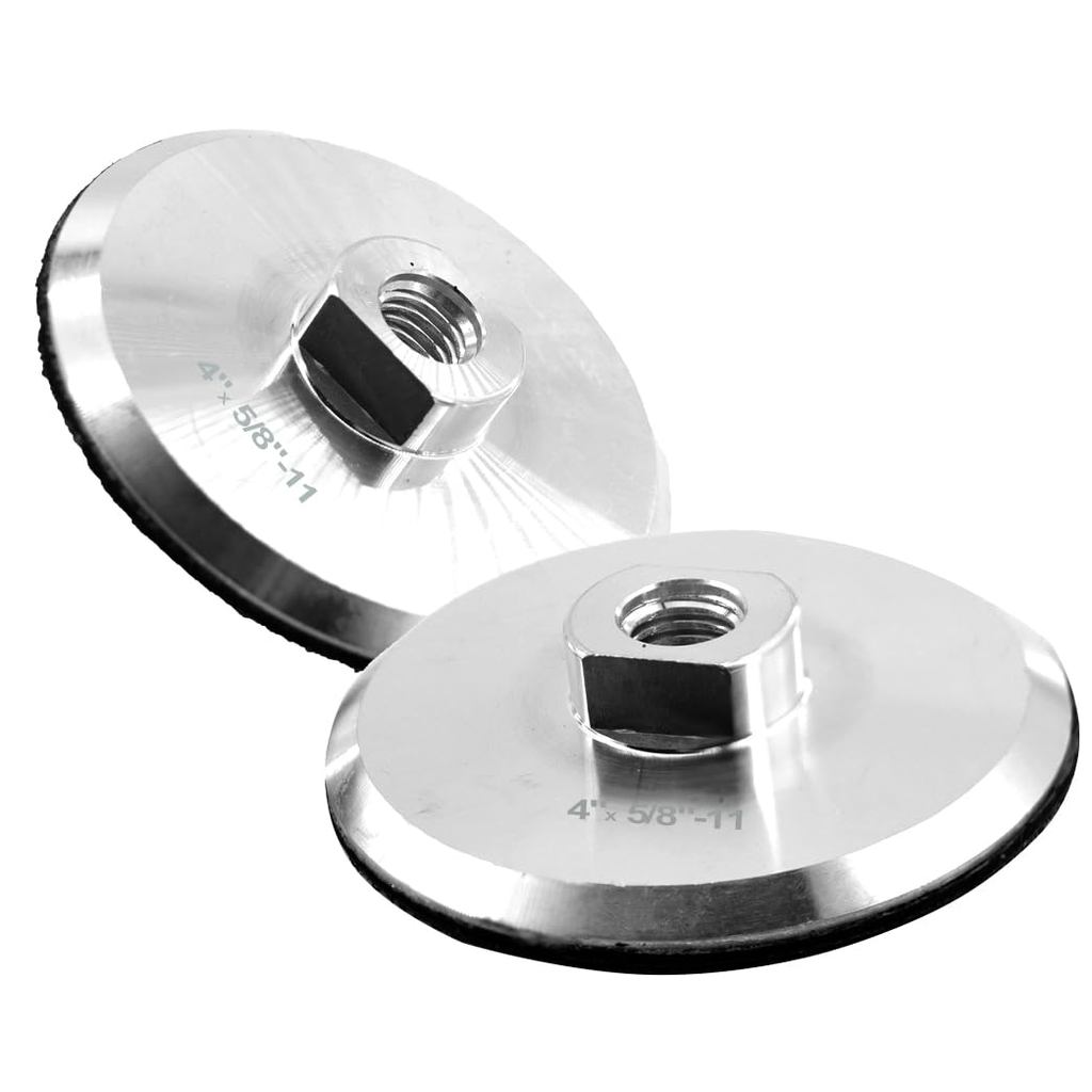 2 peças de disco de suporte de alumínio de 4 polegadas com rosca de 5/8”-11 e sistema de fixação por velcro para polimen