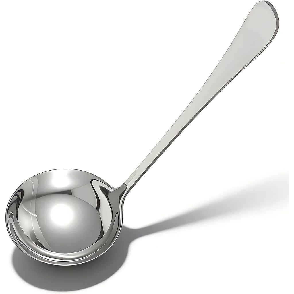 Concha para Molho Jeffdad, Conchas de Aço Inoxidável para Molhos e Sopas 7,1'' Concha para Molho Polida Prateada Utensíl