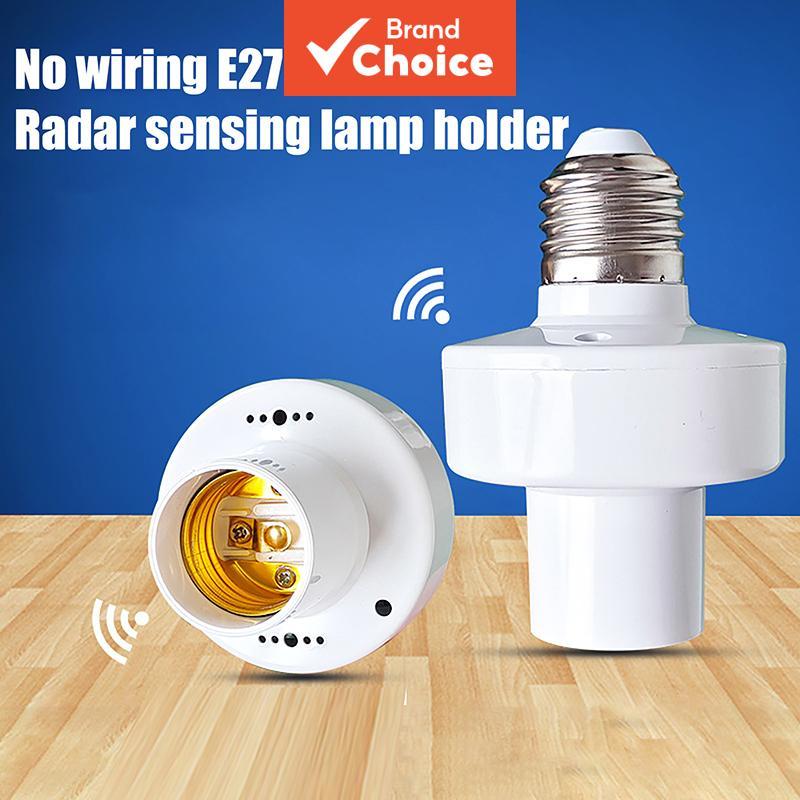 Base de Lâmpada Noturna E27 com Sensor PIR 360° AXUS AC85-265V, Interruptor de Movimento com Atraso Ajustável