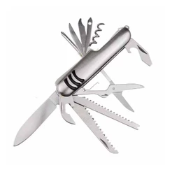 Canivete Multifunções Inox 11 Funções Multifuncional Camping Pesca Suíço Chaveiro Sobrevivência