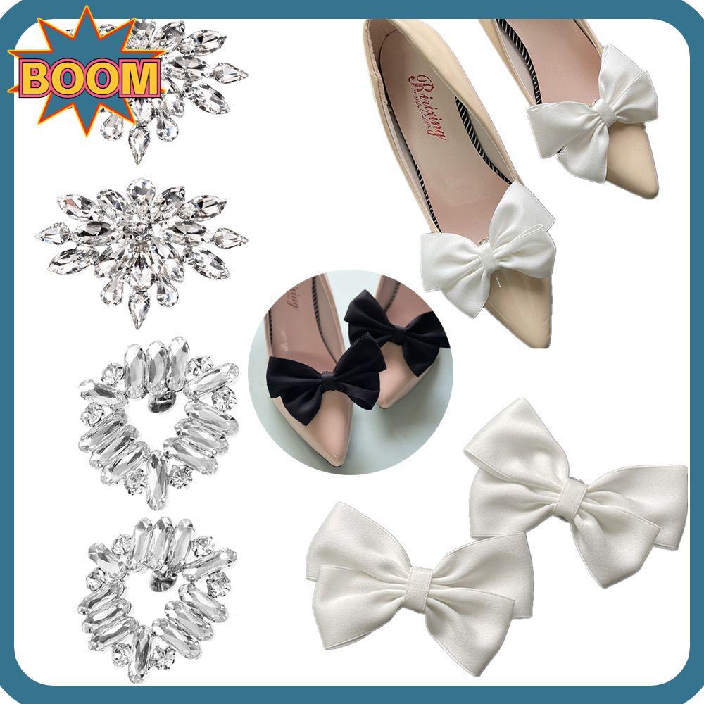 BOOM 2 Peças De Clipe De Sapato De Strass Acessórios Clipes Decorativos Brilhantes Broche Fivela Charmosa