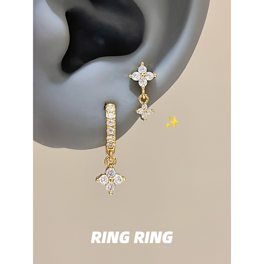 Brincos de aço de titânio com borda dupla perfurada brincos exclusivos brincos de ouro RINGRING Store