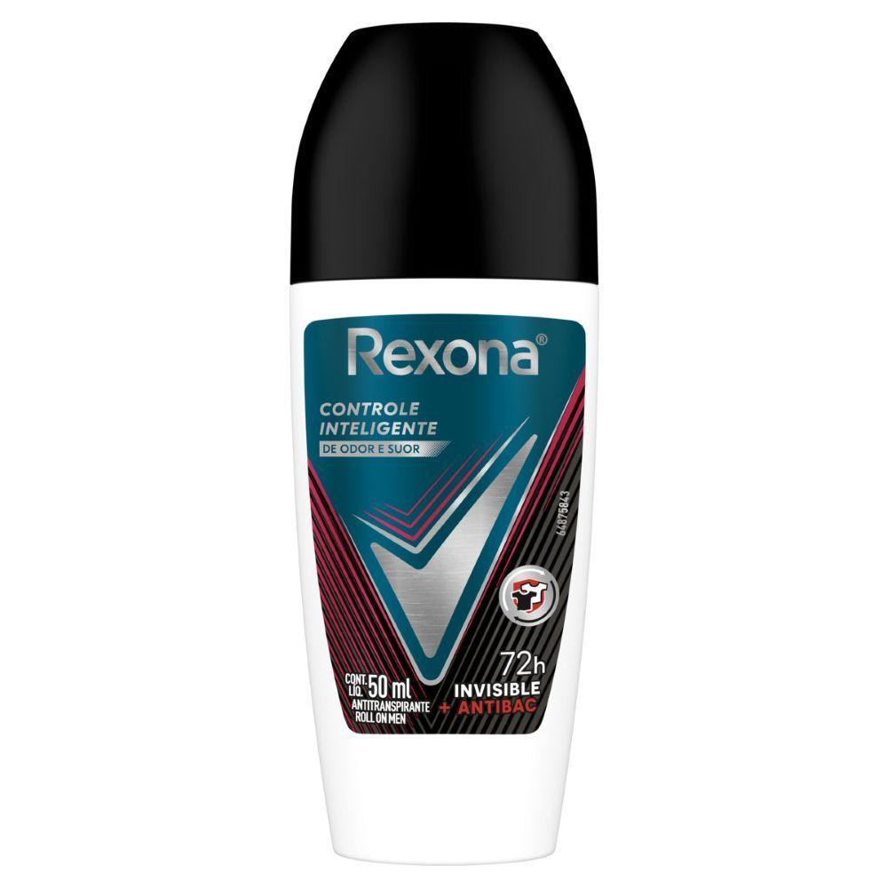 Desodorante Rexona Masculino Roll On Invisible + Antibac 50ml