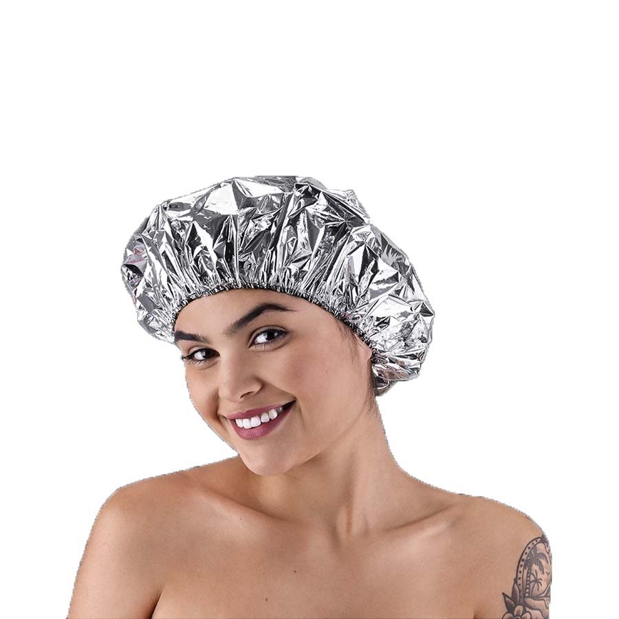 Touca Metalizada Profissional - Hidratação e Tratamento Capilar Rainha Chic