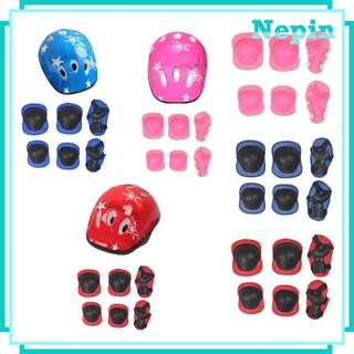 [Nepin] Conjunto De Equipamentos De Proteção Infantil Com Capacete , Joelho , Cotovelo , Almofadas De Pulso , Esponja De