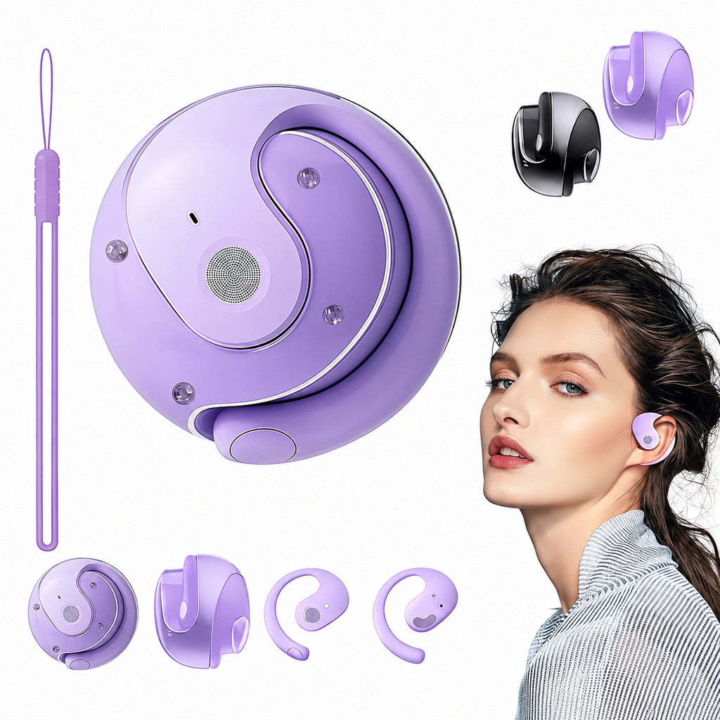 Fone Bluetooth TWS Sem Fio com Gancho Auricular Ergonômico e Design Antiqueda