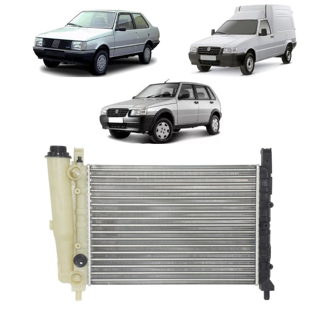 Radiador Fiat Uno / Fiorino Fire 2001 Até 2018 / Premio 1985 Até 1987 ( Sem Ar / Com Reservatório )
