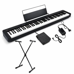 Piano Digital Casio CDP-S110 Stage 88 Teclas Sensíveis Ação de Martelo + Pedal Sustain, Fonte e Suporte X Portátil