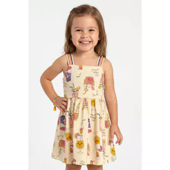 Vestido Infantil Menina Estampa Fresh Elian Amarelo
