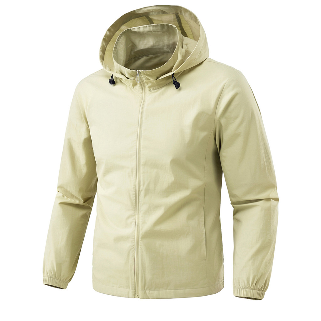 Leve respirável protetor solar masculino jaqueta de algodão puro verão fino Casual protetor solar roupas esportes ao ar 