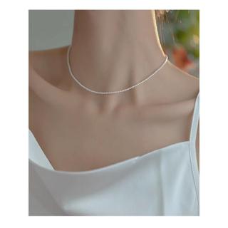 Shijiazhengyuan impecável forte luz pérola colar feminino 14k ouro-embalado clavícula fina 2mm corrente superfina presen