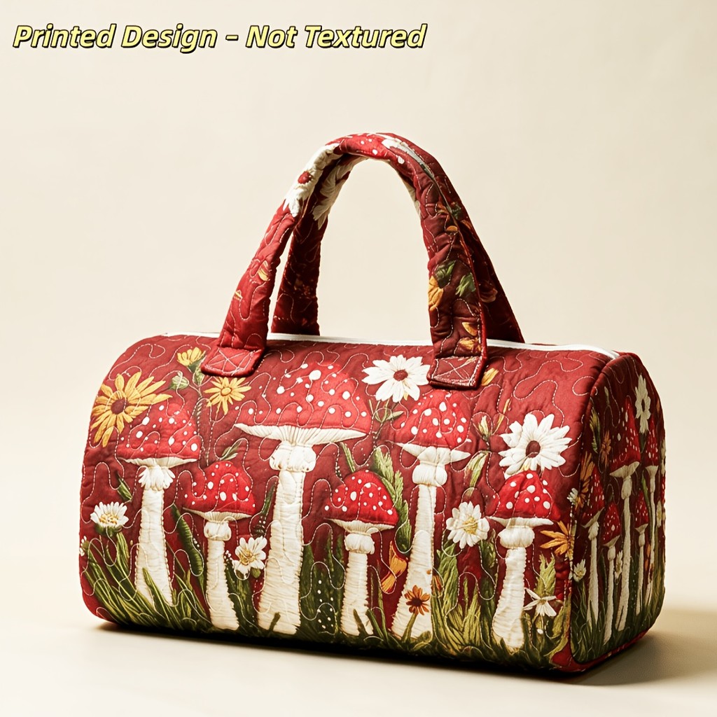 Design impresso - não texturizado 1 peça guarda-chuva venenoso mosca margarida cilindro acolchoado bolsa de viagem vinho