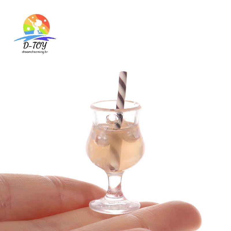 D-Toy 2 Peças Mini Copos De Bebida Modelo Fingir Jogar Acessórios De Boneca De Comida Caber Casa De Brincar Brinquedo Bo