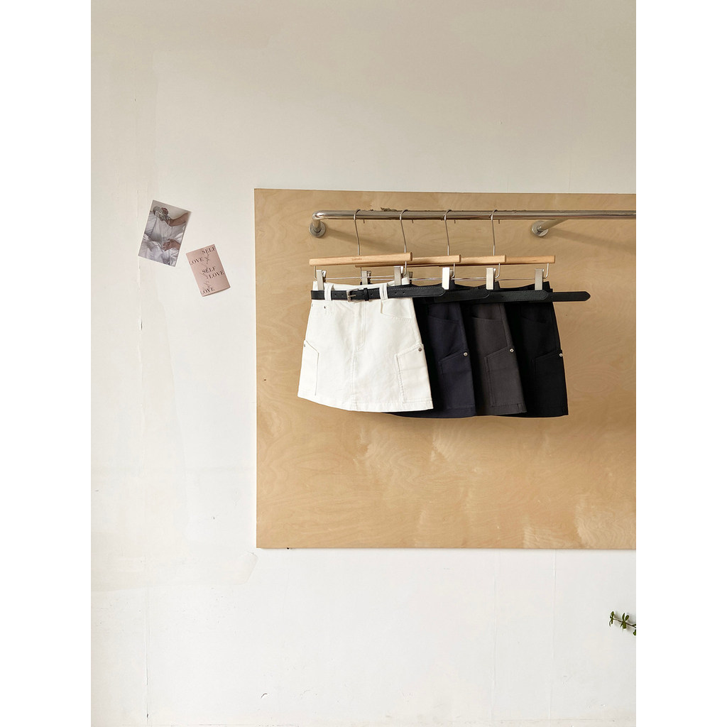 50% de desconto oferta especial ~ versão coreana simples cor sólida All-Match saia de meio comprimento feminina cintura 