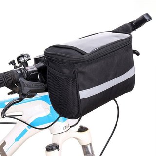 [EL] Bolsa Frontal Isolada Para Bicicleta De Ciclismo , Guidão De , Cesta Com Faixa Reflexiva , Nova