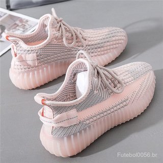 Novos Tênis de Malha Flyknit Primavera 2024, Tênis Casuais Respiráveis de Verão para Mulheres, Tênis Esportivos, Tênis V