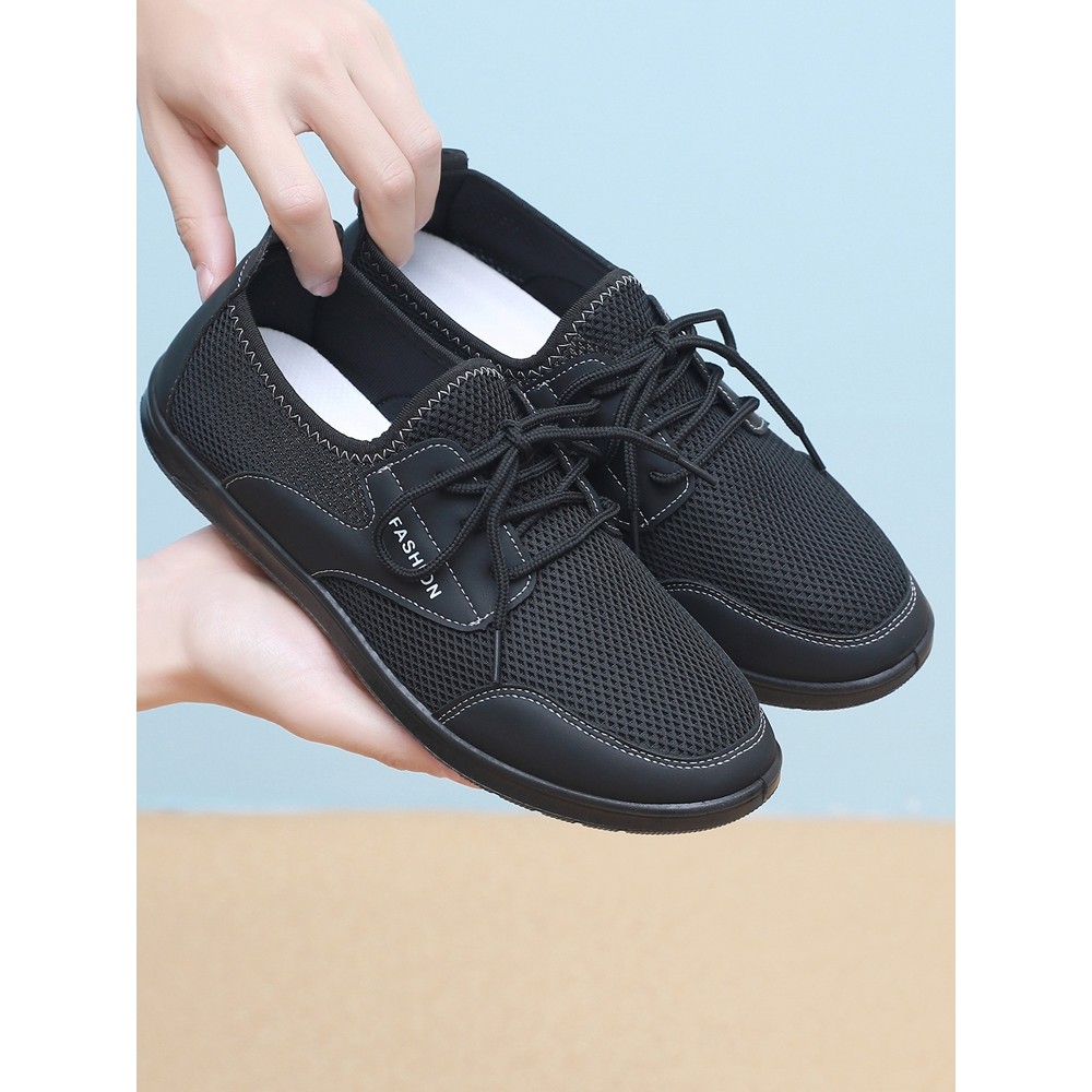 Sapatos de pano antigos de pequim sapatos de rede masculinos verão respirável oco sapatos casuais masculinos antiderrapa