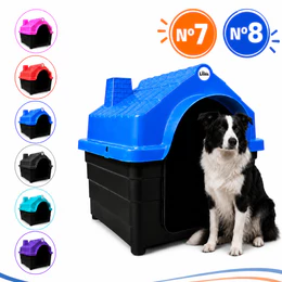 Casinha Plástica Cachorro N7 e N8 Porte Médio Com Colchonete