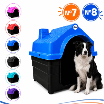 Casinha Plástica Cachorro N7 e N8 Porte Médio Com Colchonete