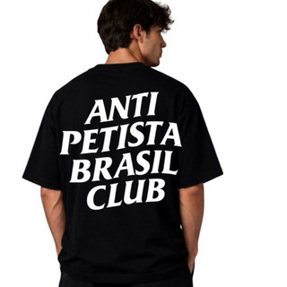 Camiseta Oversized Streetwear Anti Petista Brasil Club Estampada