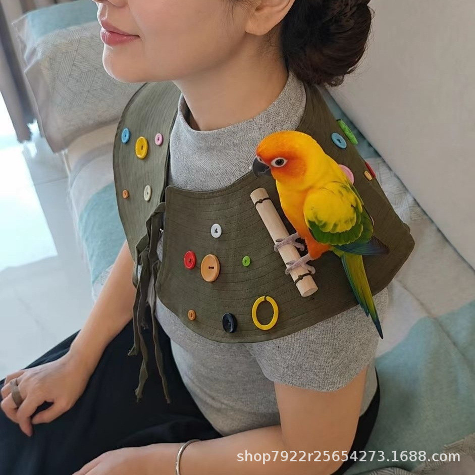 Xale De Treinamento De Pássaros Papagaio Para Animais De Estimação Com Poste De Suporte , Protetor De Ombro Braço Antiar